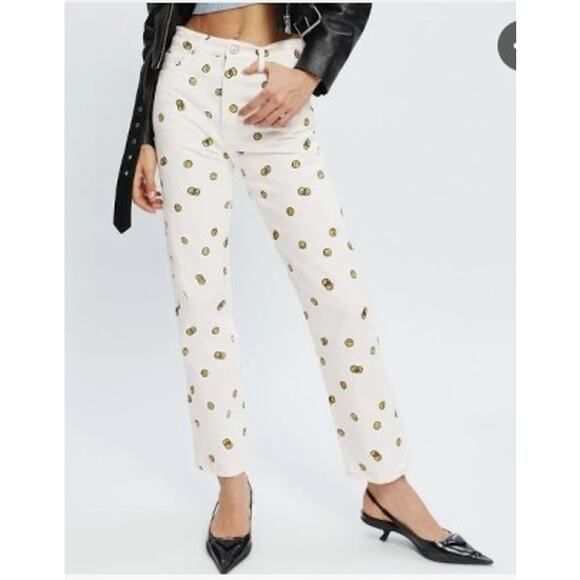 Reformation Mixed Emotions High Rise Straight Jeans Size 26 White - Picture 2 of 11